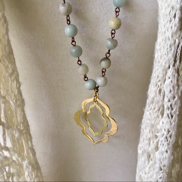 5⭐️Fave!! Amazonite pendant Lotus Necklace - Picture 6 of 9